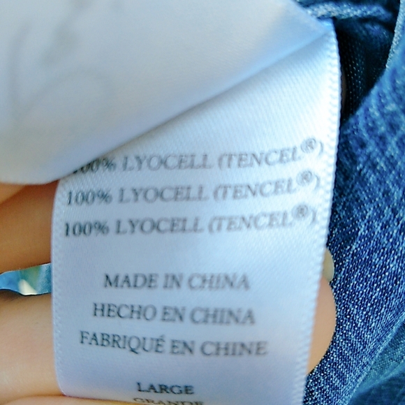 Rails | blue plaid long sleeve tencel button down large - Picture 5 of 5